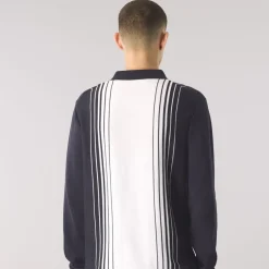 Pretty Green Regular Fit Long Sleeve Polo in Blue