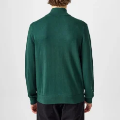 PS Paul Smith Logo Quarter Zip Sweater in Green