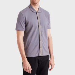 PS Paul Smith Placket Regular Fit Short Sleeve Shirt in Grey
