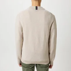 PS Paul Smith V-Neck Long Sleeve Sweater in Beige