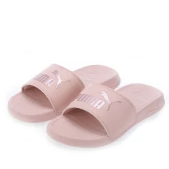 Puma Adults Popcat Logo Sliders in Pink