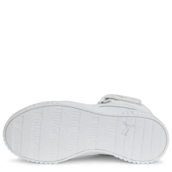 Puma Carina Mid Junior Girls High Top Trainers in White