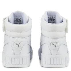 Puma Carina Mid Junior Girls High Top Trainers in White