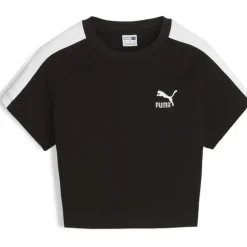 Puma Cropped Crew Neck Regular Fit T-Shirt in Black