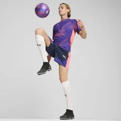 Puma Final Jersey Regular Fit Crew Neck T-Shirt in Purple