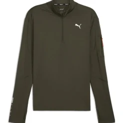 Puma Flex Zip Neck Long Sleeve Athletic Top in Green