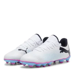 Puma Juniors Future 7 Match FG/AG Football Boots in White