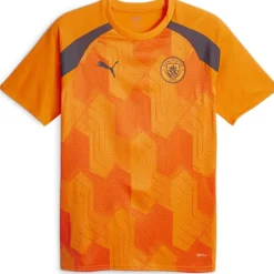 Puma Manchester City Pre Match Shirt 2023 2024 Adults in Orange