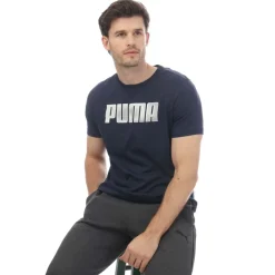 Puma Mens Sportstyle Logo T-Shirt in Navy