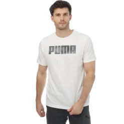 Puma Mens Sportstyle Logo T-Shirt in White