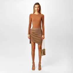 Rabanne 1969 Leather Chainmail Shoulder Bag in Beige