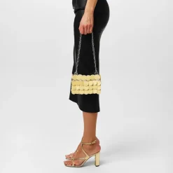 Rabanne Sparkle Discs Nano Bag in Gold