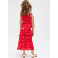 Raffya Sia Shirred Floral Print Co Ord Set In Red in Red