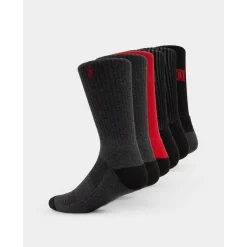 Ralph Lauren Mens Polo Sock 6 Pack in Black Red