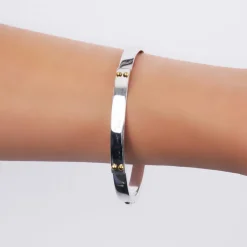 Ralph Lauren Toned Logo Bangle in Silver