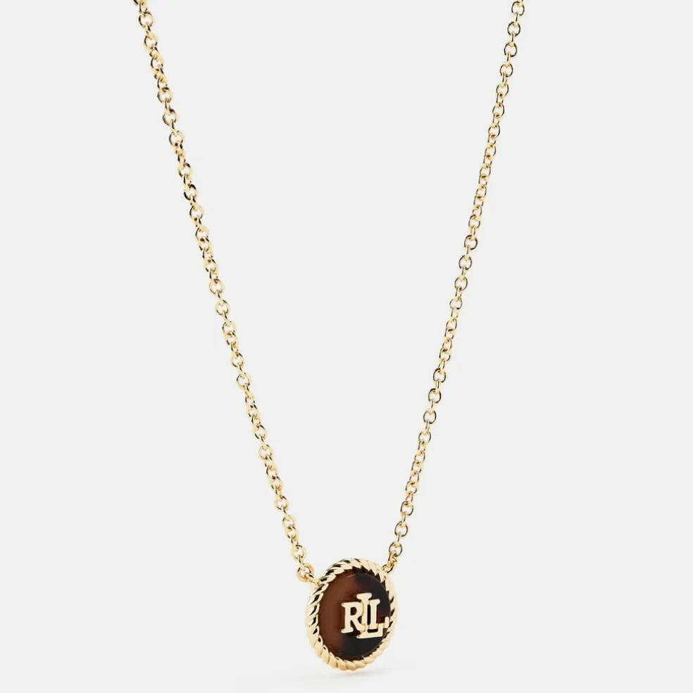 Ralph Lauren Tortoiseshell Logo Necklace in Multi