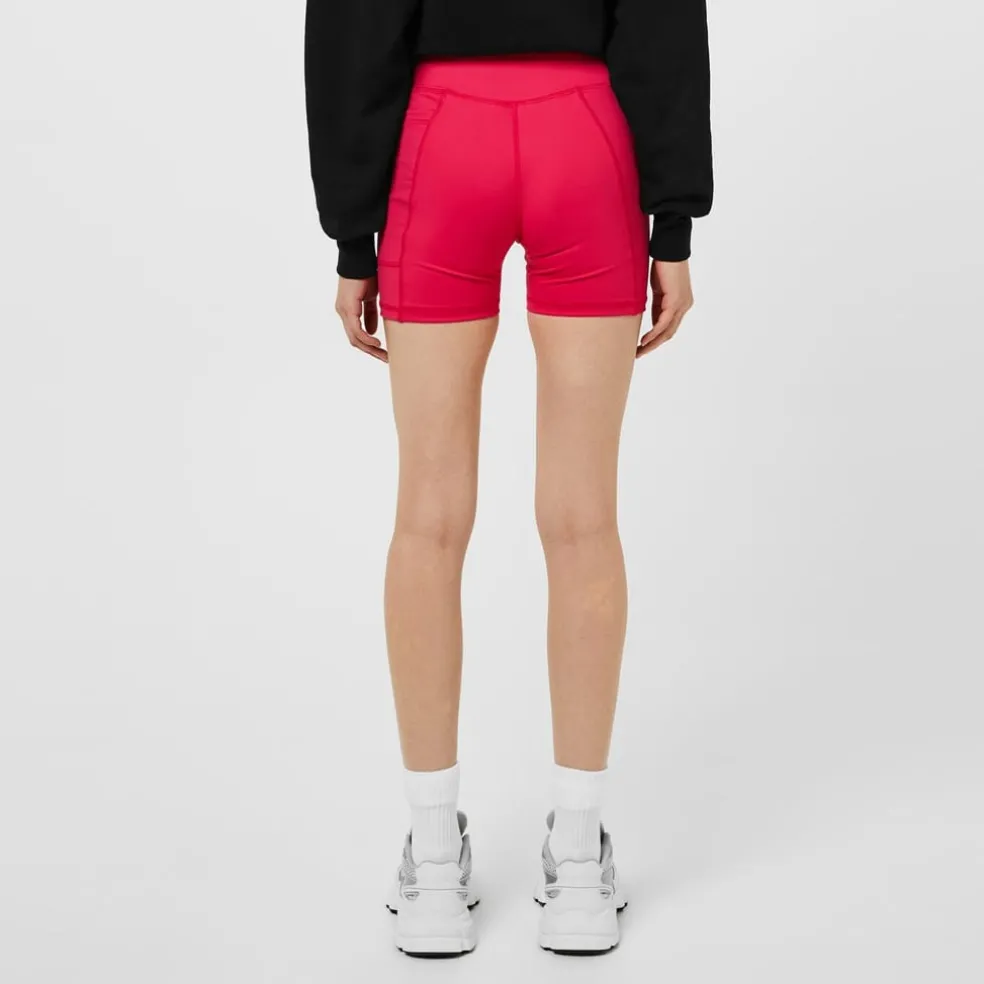 Red Run Cycling Shorts in Pink