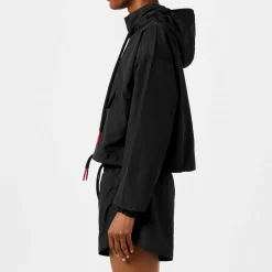 Red Run Inky Cropped Windbreaker in Black