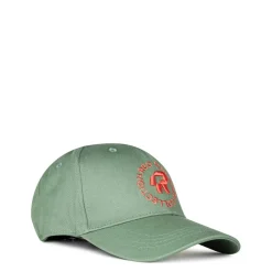 Red Run Logo Print Dad Cap in Green