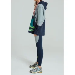 Red Run Long Line Hoodie in Blue