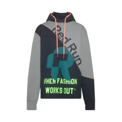 Red Run Long Line Hoodie in Blue