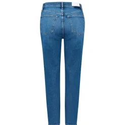 Redone 90s High Rise Ankle Crop Jeans in Blue