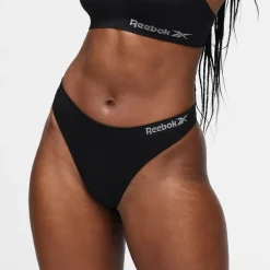 Reebok 3 Pack Kal Thongs Ladies in Black