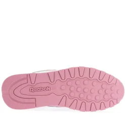 Reebok Juniors Classic Leather Shoes in White pink