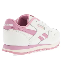 Reebok Juniors Classic Leather Shoes in White pink