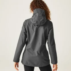 Regatta Hooded Windbreaker Long Jacket in Grey
