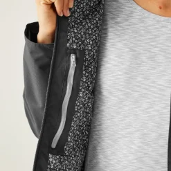 Regatta Hooded Windbreaker Long Jacket in Grey