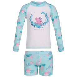Regatta Infants Peppa Pig Long Sleeve Swimming Suit in Blue-White