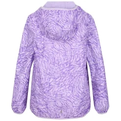 Regatta Juniors Printed Lever Waterproof Jacket in Purple