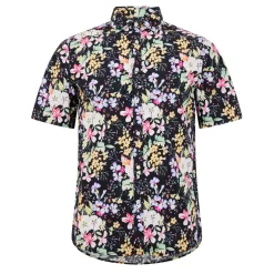 Replay Floral Print Regular Fit Shirt in Black