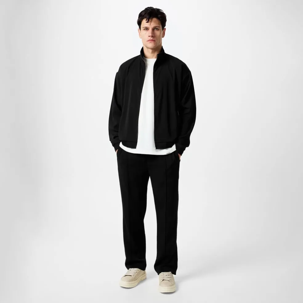 Represent Initial Knitted Track Jacket in Black