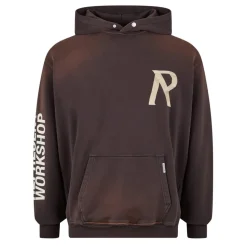 Represent Masking Tape Initial Hoodie in Brown