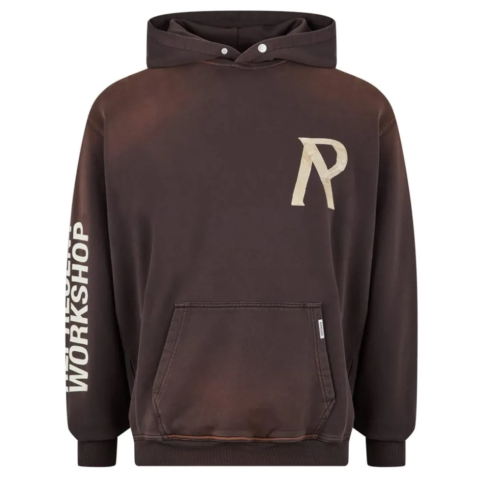 Represent Masking Tape Initial Hoodie in Brown