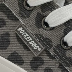 Rocket Dog Jazzin Plus Leopard Platform Trainers in Grey