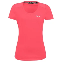 Salewa Scoop Neck Regular Fit Short Sleeve T-Shirt in Pink