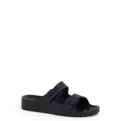 Scholl Bahia Flatform Slide Sandals in Black
