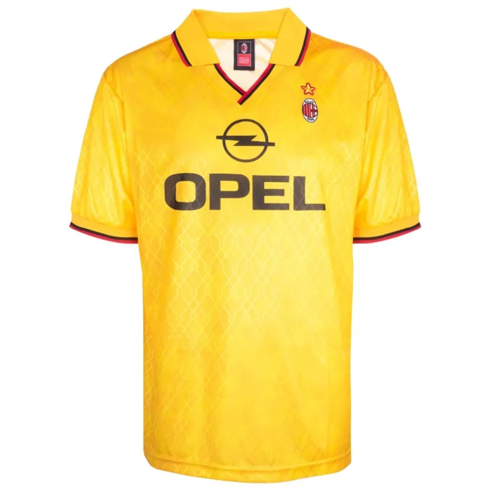 Score Draw Ac Milan Retro Third Shirt 96 Adults in Yellow