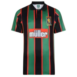 Score Draw Aston Villa Retro Away Shirt 94 Adults in Green