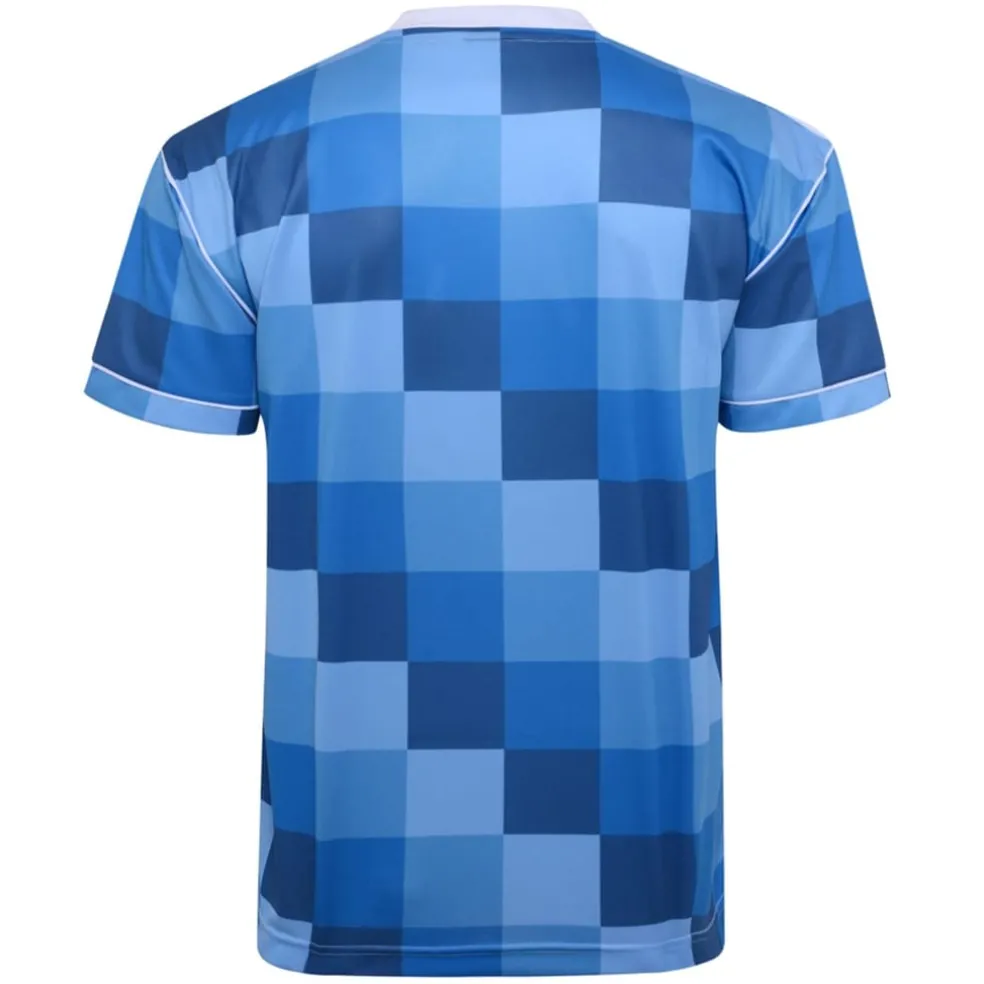 Score Draw Derby County 1988 Retro Away Shirt Adults in Blue