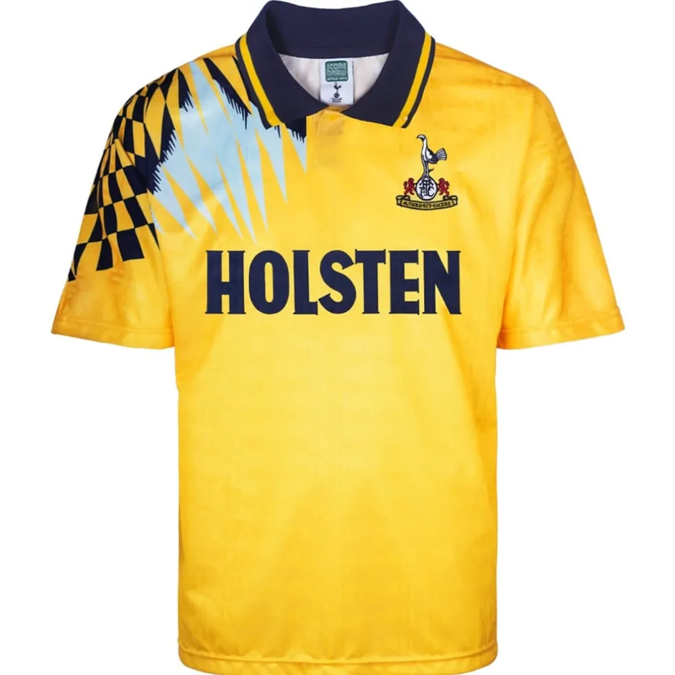 Score Draw Tottenham Hotspur Retro Away Shirt 92 Adults in Yellow