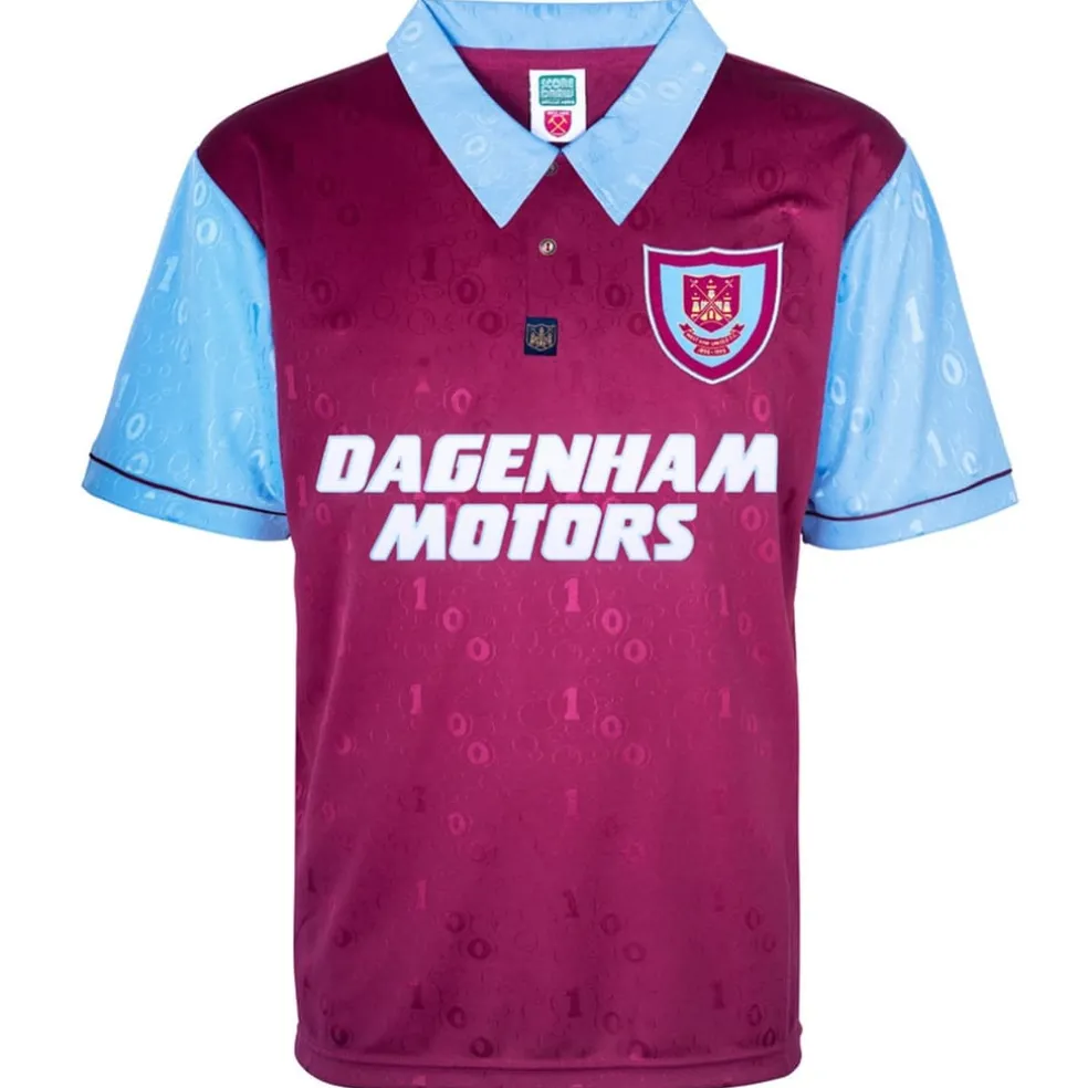 Score Draw West Ham United Home Centenary Shirt 1995 Adults in Red