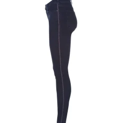 Scotch and Soda Dark Stripe Embroidered Jeans in Blue