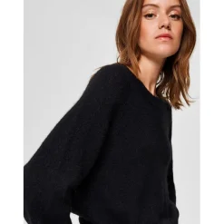 Selected Femme Knit Top in Black