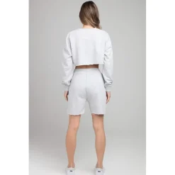 SikSilk Cropped Sweatshirt in Grey