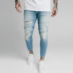 SikSilk Distressed Skinny Jeans in Blue
