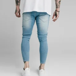 SikSilk Distressed Skinny Jeans in Blue